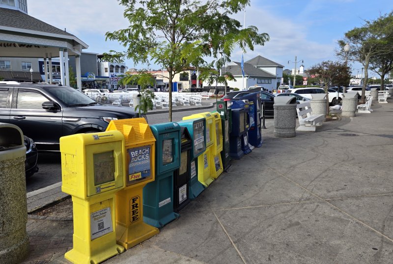 Rehoboth has tried to regulate newsracks in the past, most recently in 2019. This line of boxes is located on Rehoboth Avenue, near the Boardwalk.